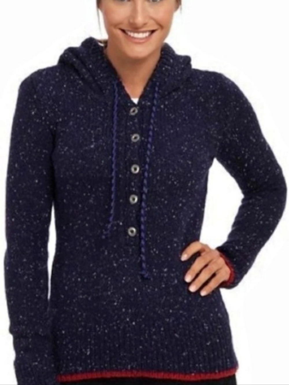 Patagonia Ranchito Navy Pullover Hoodie Wool Blend Heavyweight M